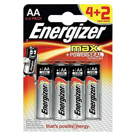 Energizer  Alkalna baterija Max AA, 4 + 2 gratis