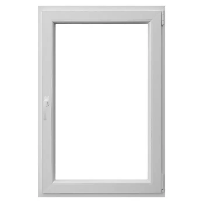 PVC prozor s kvakom - Š x V: 80 x 120 cm, DIN desno, Bijele boje - Pogled sprijeda