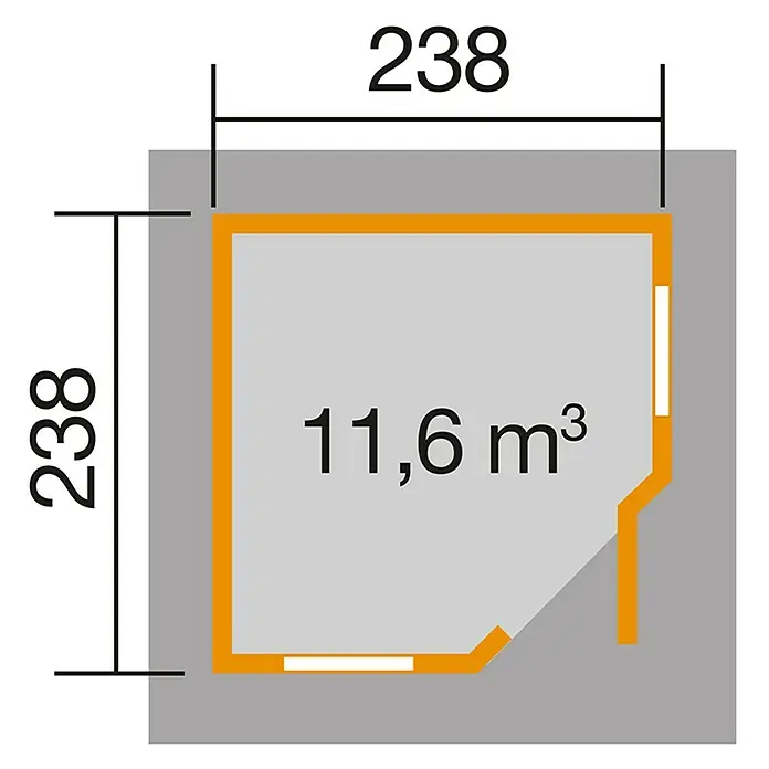 Weka Gartenhaus 149 - B x T: 318 x 319 cm, Holz, 5,664 m², Wandstärke: 28 mm
