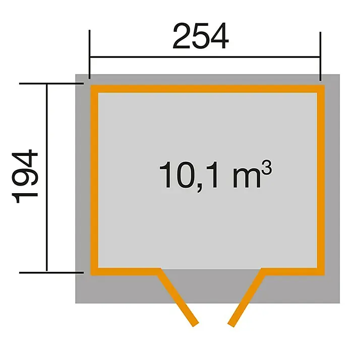 Weka Gerätehaus 325 A - 4,95 m², Wandstärke: 19 mm, Lasiert