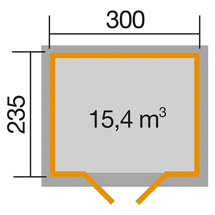 Weka Gartenhaus 122 - Holz, 7,074 m², Wandstärke: 28 mm, Grau/Weiß