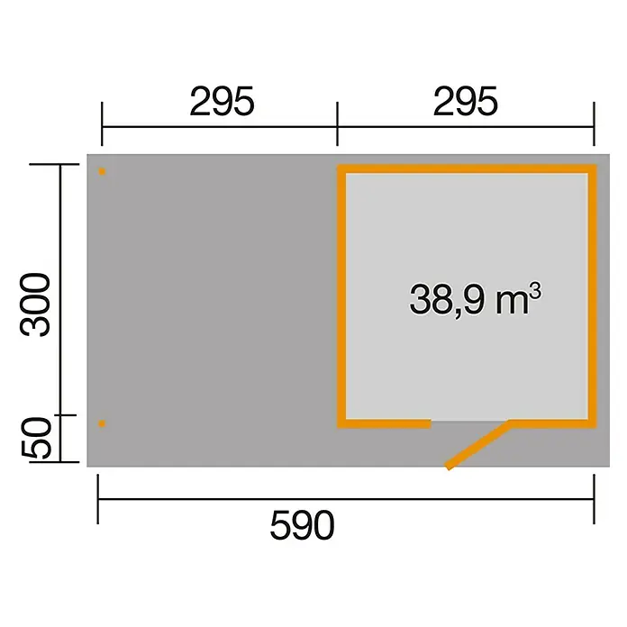 Weka wekaLine Gartenhaus Designhaus 172 + Anbau 300 cm - B x T: 634 x 377 cm, Holz, Wandstärke: 28 mm, Natur