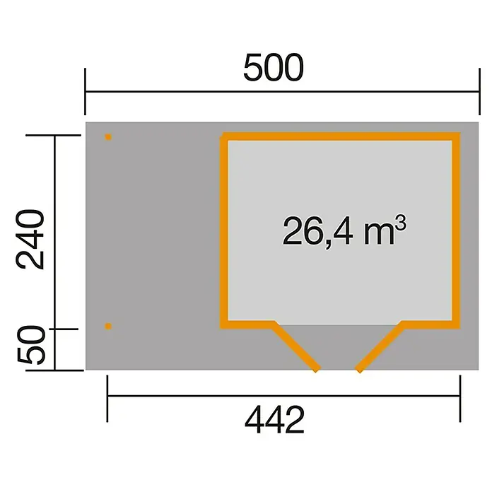 Weka Gartenhaus Designhaus 126 A+ - B x T: 500 x 316 cm, Holz, 10,652 m², Wandstärke: 28 mm, Schwedenrot/Weiß