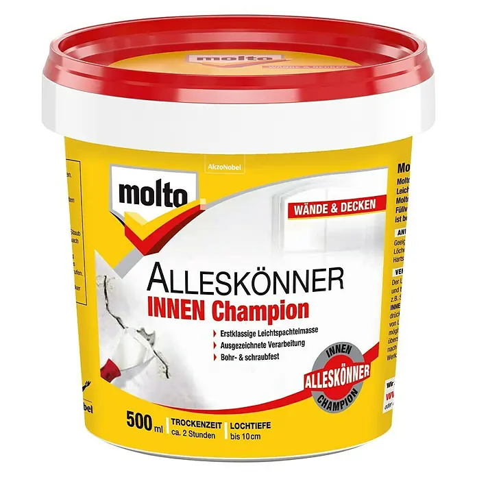 Molto Leichtspachtel Alleskönner Innen Champion - 500 ml - Vorderansicht