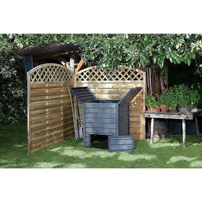 Garantia Komposter Thermo-Wood mit Bodenplatte - 400 l, 72 x 72 x 90 cm - Anwendungsbeispiel