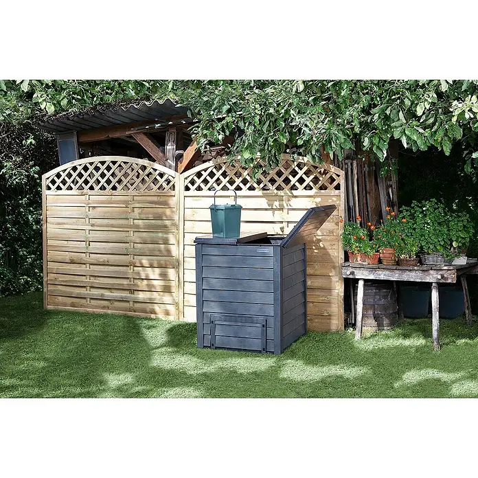 Garantia Komposter Thermo-Wood mit Bodenplatte - 400 l, 72 x 72 x 90 cm - Anwendungsbeispiel