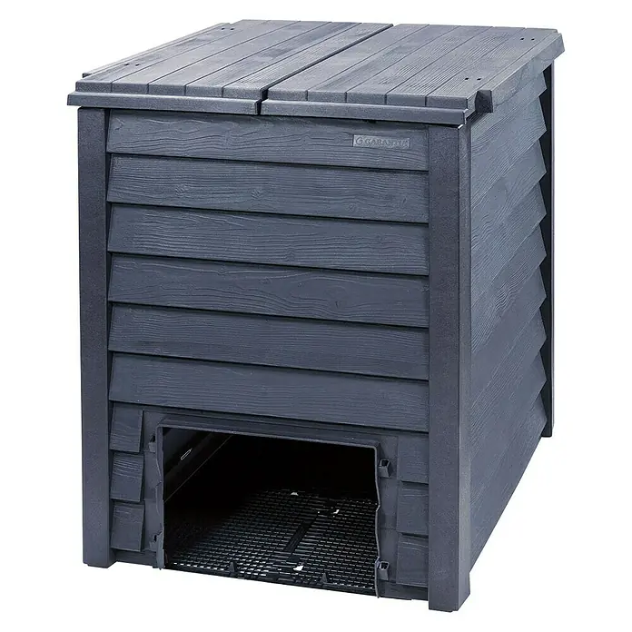 Garantia Komposter Thermo-Wood mit Bodenplatte - 400 l, 72 x 72 x 90 cm - Diagonale Ansicht