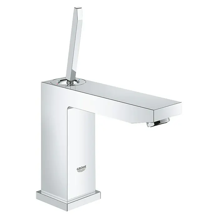 Grohe Eurocube Joy Waschtischarmatur M-Size - Chrom, Ohne Zugstange - Diagonale Ansicht