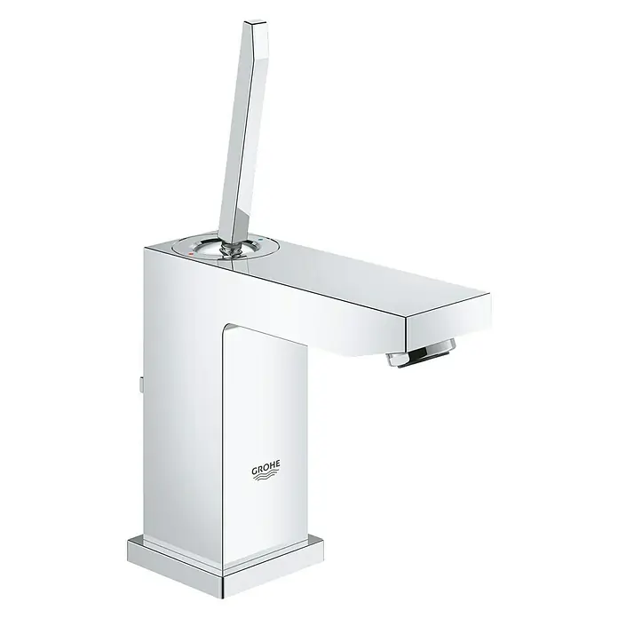 Grohe Eurocube Joy Waschtischarmatur S-Size - Chrom, Mit Zugstange - Diagonale Ansicht