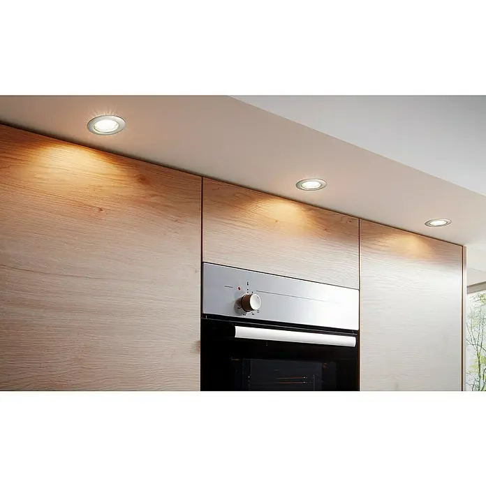 Eglo LED-Einbauleuchten-Set Peneto - 9 W, Nickel matt, 3 Stk., Warmweiß, IP20 - Stimmungsaufnahme