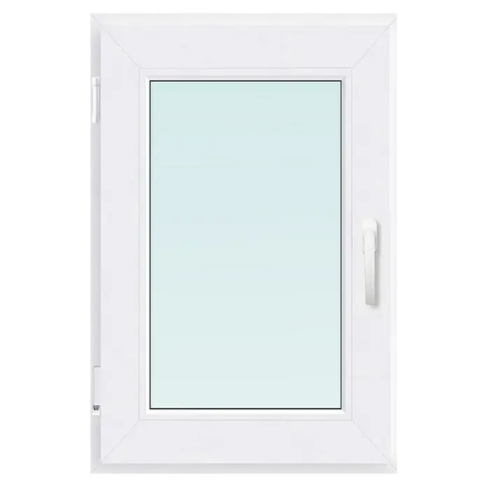 PVC prozor bez kvake, 6 komora, 3 stakla - Š x V: 60 x 80 cm, DIN lijevo, Bijele boje - Pogled sprijeda
