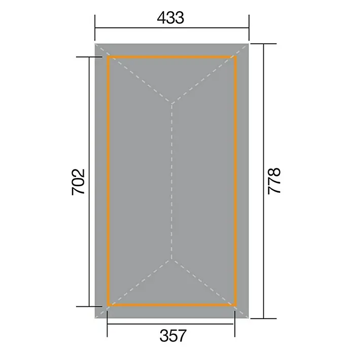 Weka Pavillon Gartenoase 651 B - L x B: 433 x 778 cm, Mit Dachschindeln - Skizze