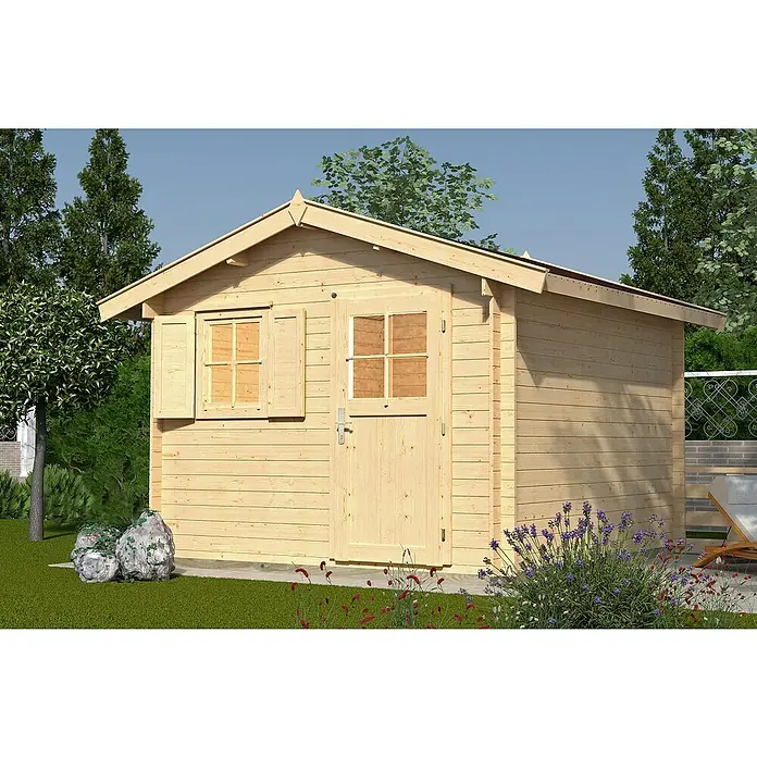 Weka Gartenhaus Premium 28 FT - B x T: 380 x 234, Holz, 6 m², Wandstärke: 28 mm - Stimmungsaufnahme