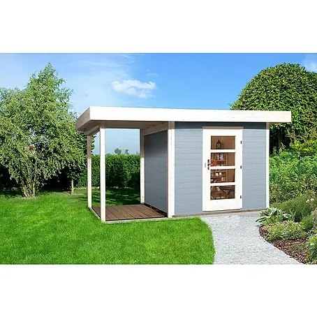 Weka  Gartenhaus Designhaus 172 A + Anbau 150 cm