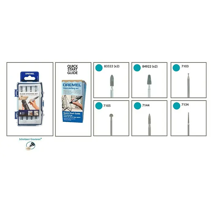 Dremel Glasbearbeitungs-Set 682 - 8 -tlg., Durchmesser Schaft: 3,2 mm