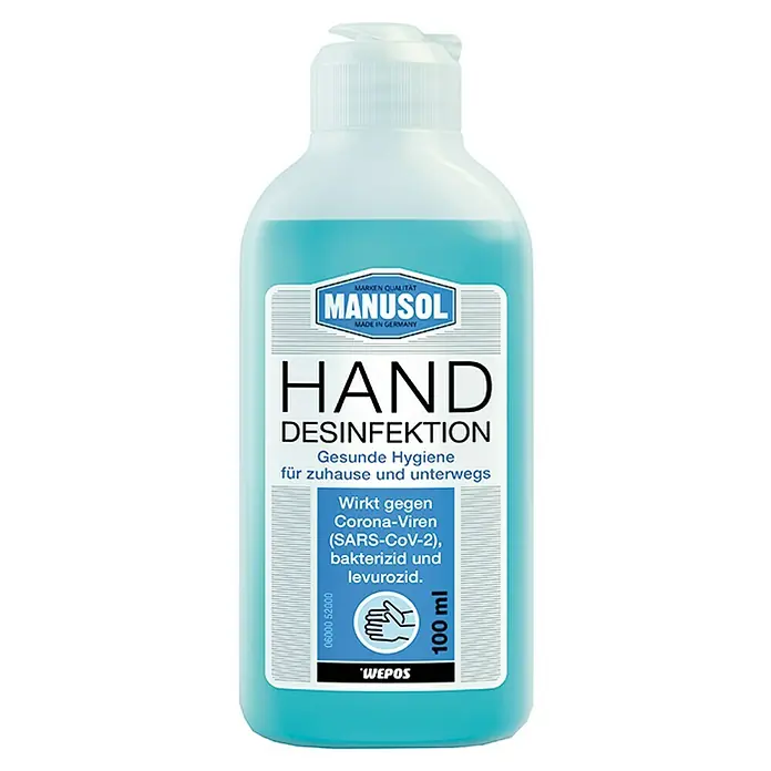 Wepos Desinfektionsmittel Manusol - 100 ml, Geeignet für: Handreinigung - Vorderansicht