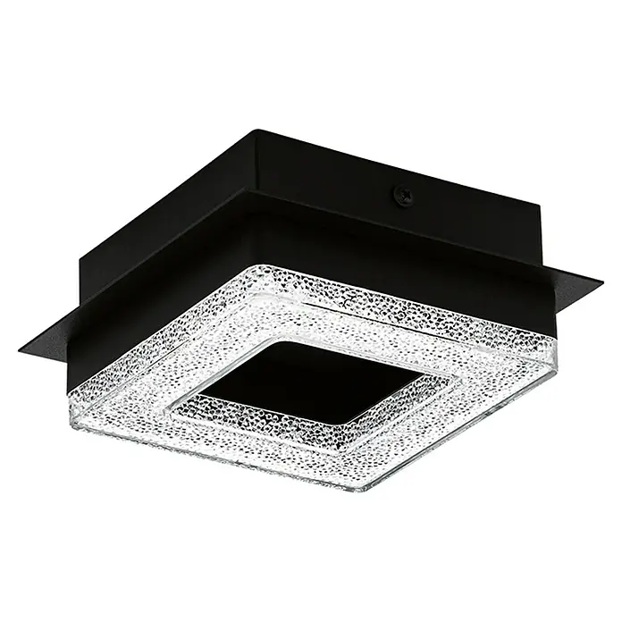 Eglo LED-Wand- & Deckenleuchte Fradelo 1 - 4 W, L x B x H: 14 x 14 x 6 cm, Schwarz/Weiß, Warmweiß - Ansicht von unten