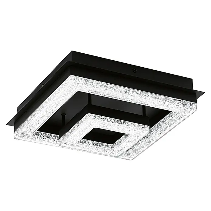 Eglo LED stropna svjetiljka Fradelo 1 - 12 W, D x Š x V: 26 x 26 x 8,5 cm, Crno-bijele boje, Topla bijela - Pogled odozdo