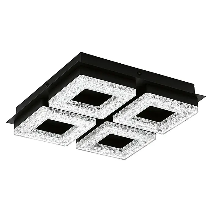 Eglo LED-Wand- & Deckenleuchte Fradelo 1 - 16 W, L x B x H: 28 x 28 x 6 cm, Schwarz/Weiß, Warmweiß - Ansicht von unten
