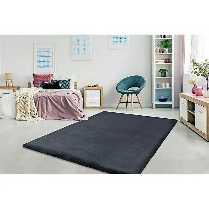 Tepih visokog flora Happy - Grafit, 150 x 80 cm - Živopisni prikaz