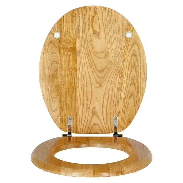 Poseidon Tapa de WC Fresno - Madera, Natural oscuro - Vista frontal