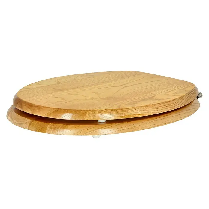 Poseidon Tapa de WC Fresno - Madera, Natural oscuro - Vista de perfil izquierdo