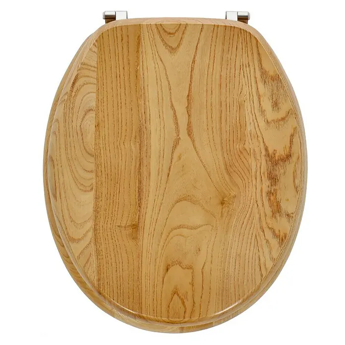 Poseidon Tapa de WC Fresno - Madera, Natural oscuro - Vista superior