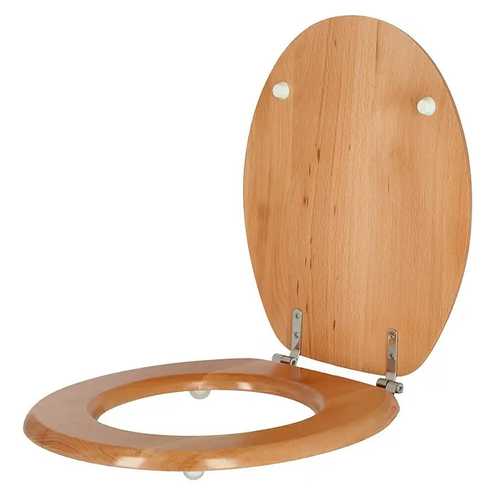 Poseidon Tapa de WC Haya - Madera, Natural claro - Vista de perfil izquierdo