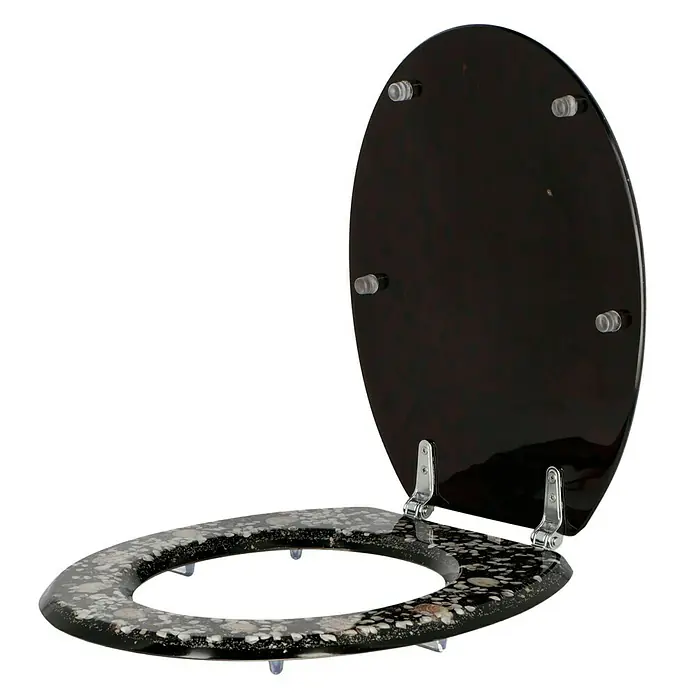 Poseidon WC-Sitz Concha - Polyresin, Schwarz - Linke Seitenansicht