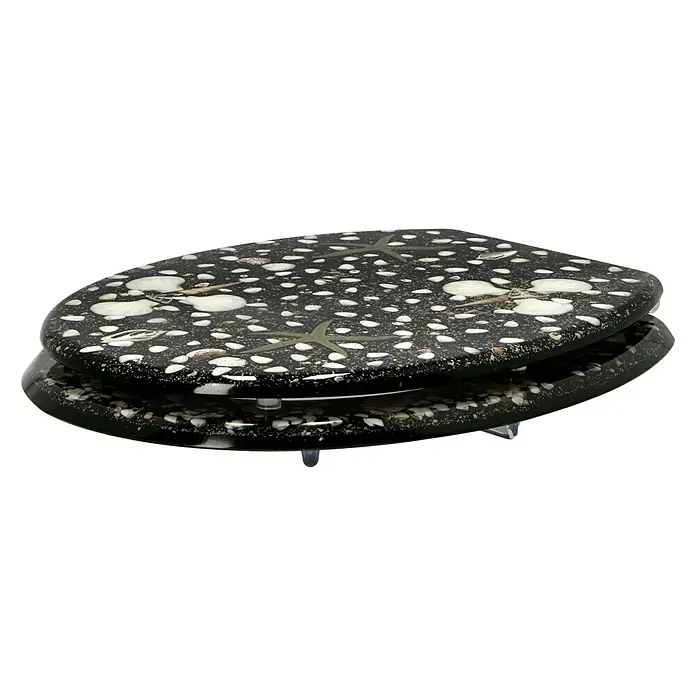 Poseidon WC-Sitz Concha - Polyresin, Schwarz - Linke Seitenansicht