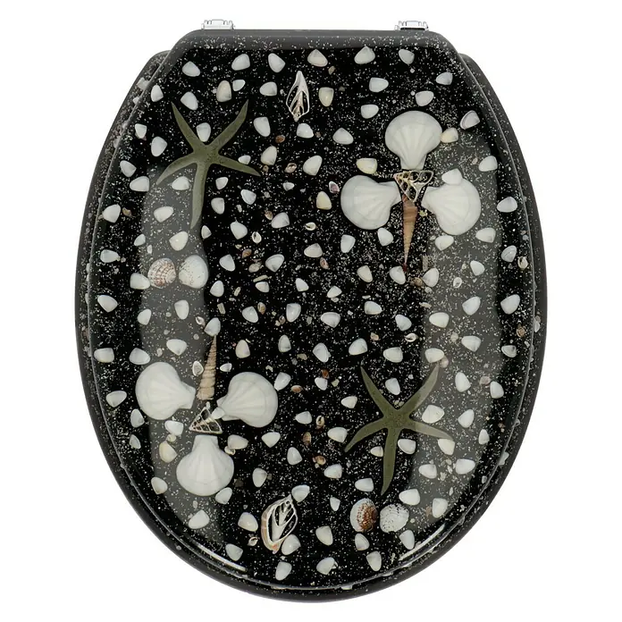Poseidon WC-Sitz Concha - Polyresin, Schwarz - Draufsicht