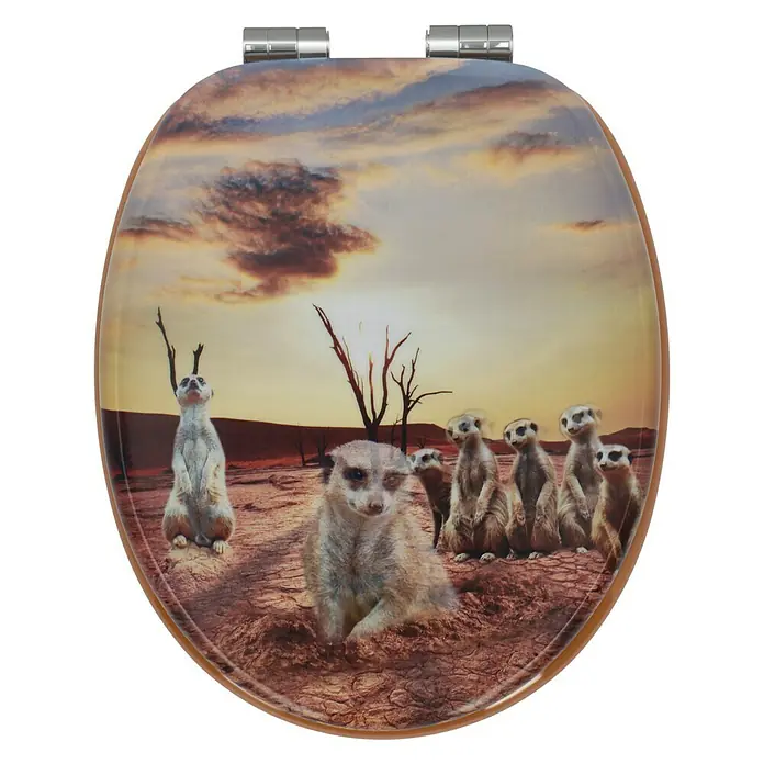 Poseidon WC ülőke Desert 3D - Süllyedő automatikával, MDF, Levehető, Sokszínű - Felülnézet