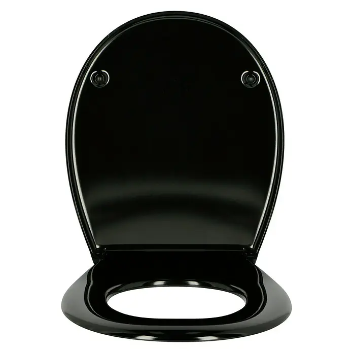Poseidon Toiletzitting Como Diamond - Softclose, Duroplast, Zwart - Vooraanzicht
