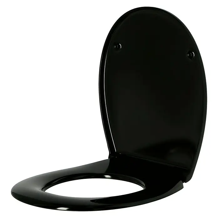 Poseidon Toiletzitting Como Diamond - Softclose, Duroplast, Zwart - Zijaanzicht links