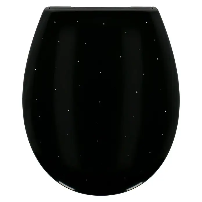 Poseidon Toiletzitting Como Diamond - Softclose, Duroplast, Zwart - Bovenaanzicht