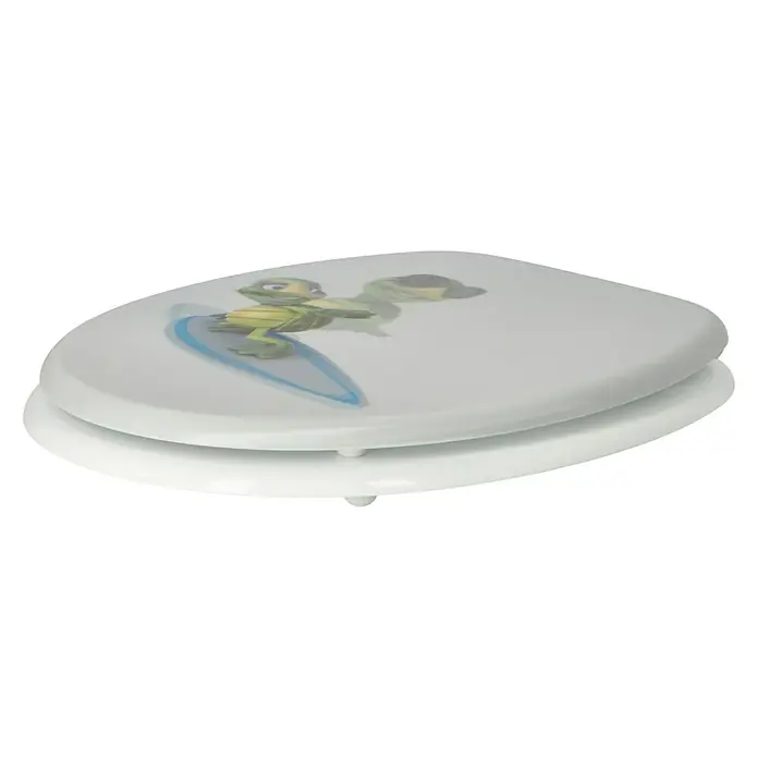 Poseidon WC-Sitz Surfing Turtle - Mit Absenkautomatik, MDF, Mehrfarbig - Linke Seitenansicht
