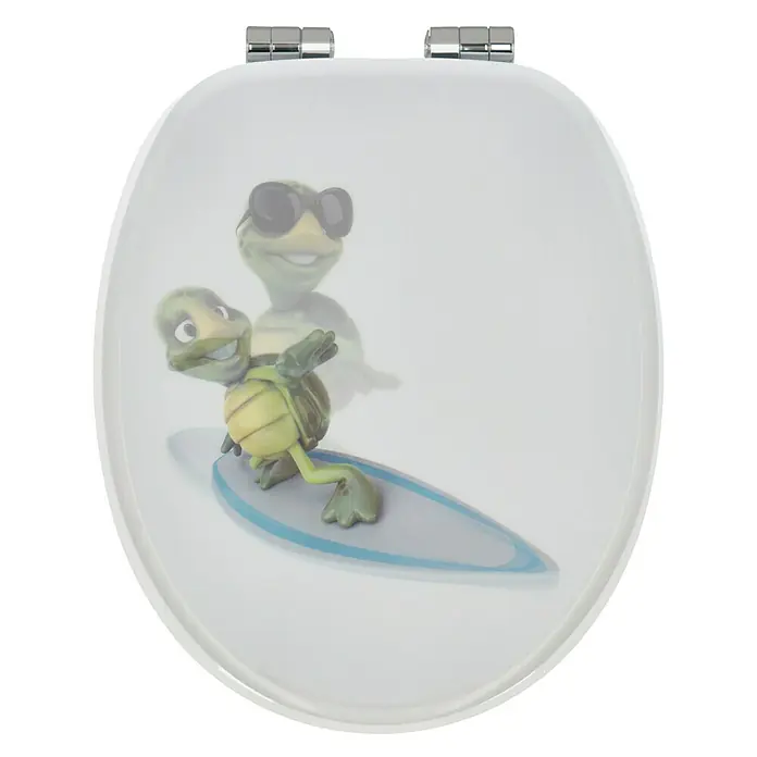 Poseidon WC-Sitz Surfing Turtle - Mit Absenkautomatik, MDF, Mehrfarbig - Draufsicht