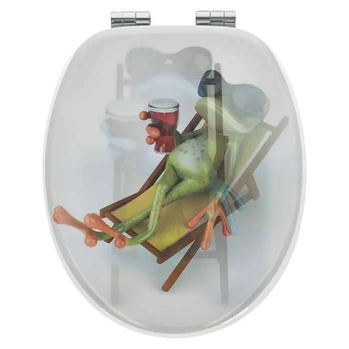 Poseidon WC-Sitz Froggy 3D - Mit Absenkautomatik, MDF, Abnehmbar, Mehrfarbig - Draufsicht