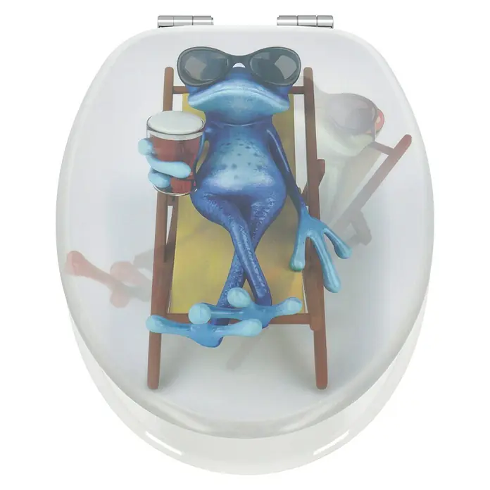 Poseidon WC-Sitz Froggy 3D - Mit Absenkautomatik, MDF, Abnehmbar, Mehrfarbig - Draufsicht