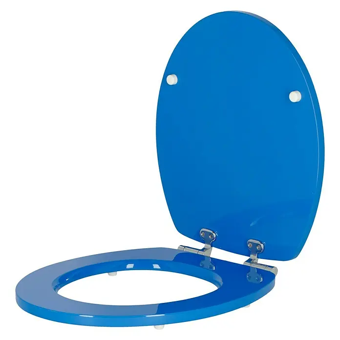 Poseidon WC ülőke Blue Lagoon - Süllyedő automatikával, MDF, Kék - Bal profil nézet