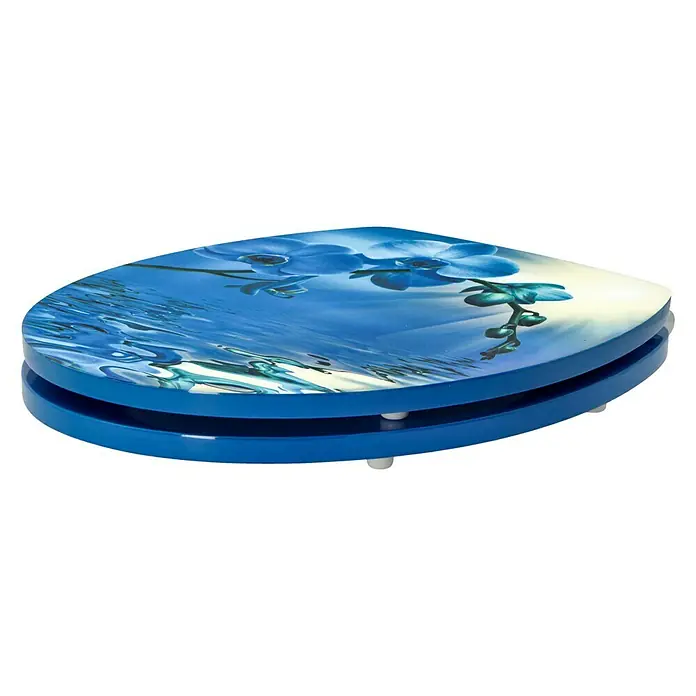 Poseidon WC-Sitz Blue Lagoon - Mit Absenkautomatik, MDF, Blau - Linke Seitenansicht