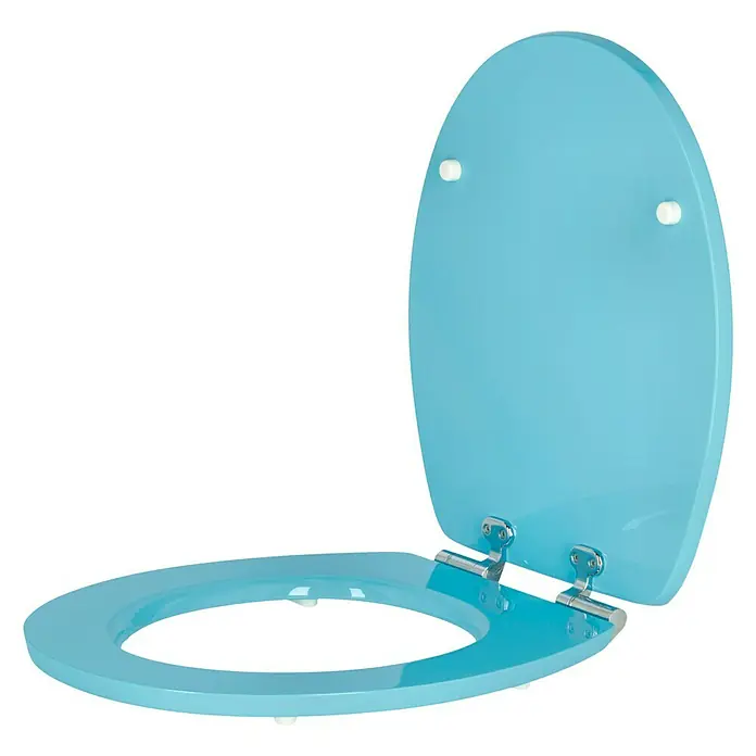 Poseidon WC-Sitz Kolorit - Mit Absenkautomatik, MDF, Blau - Linke Seitenansicht