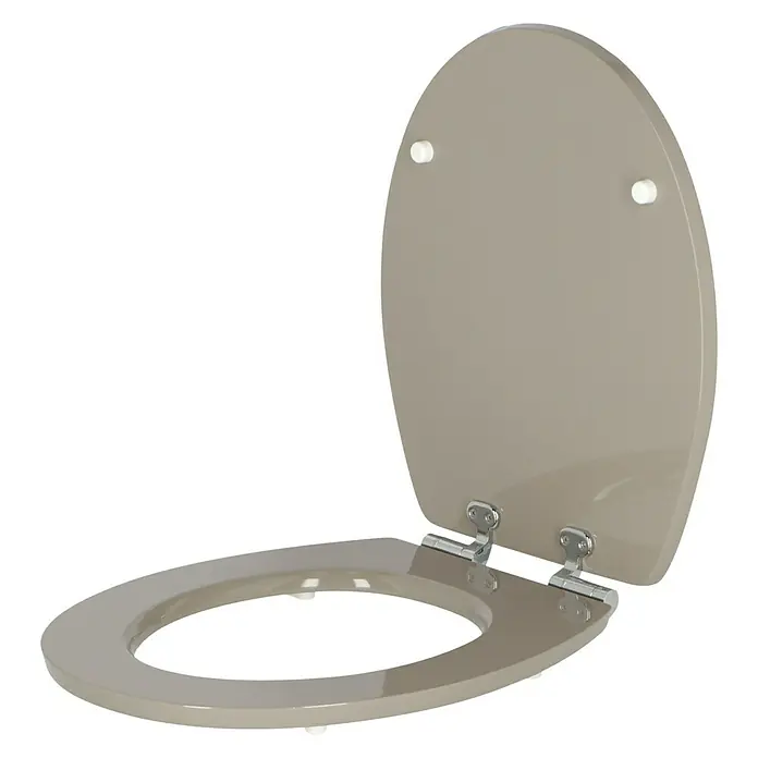 Poseidon WC-Sitz Kolorit - Mit Absenkautomatik, MDF, Anthrazit - Linke Seitenansicht