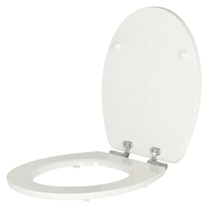 Poseidon Toiletzitting Kolorit - Softclose, MDF, Wit - Zijaanzicht links