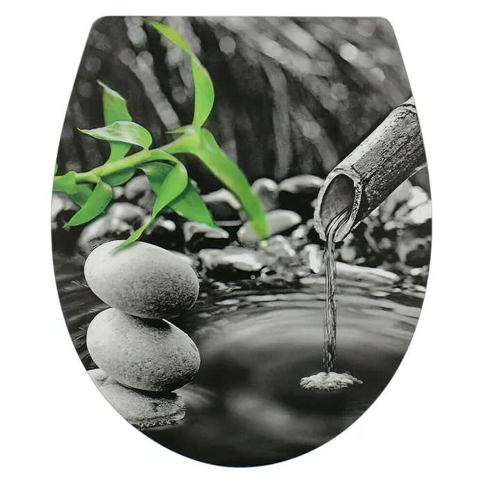 Poseidon WC-Sitz Zen Garden Magic Motion - Mit Absenkautomatik, Duroplast, Abnehmbar, Mehrfarbig - Draufsicht