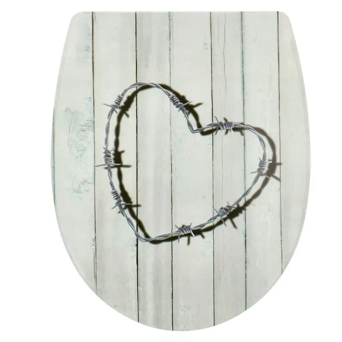 Poseidon Tapa de WC Barb Wire - Con caída amortiguada, Plástico, Desmontable, Multicolor - Vista superior