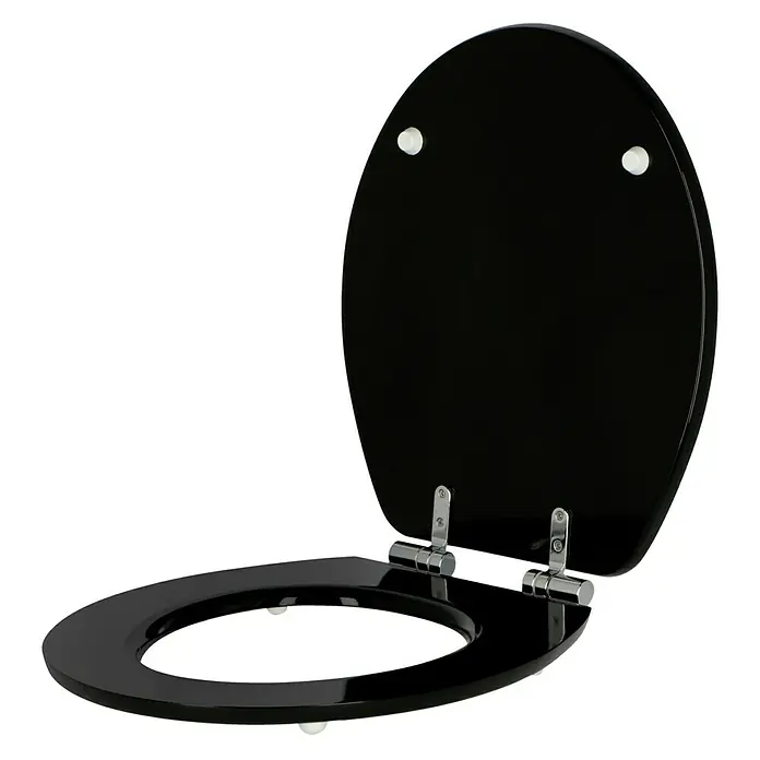 Poseidon WC-Sitz Bato Stone - Mit Absenkautomatik, Holz, Blau - Linke Seitenansicht
