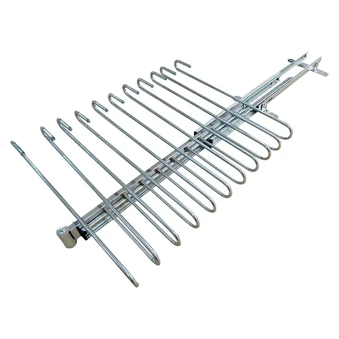 Soporte para pantalones - L x An x Al: 470 x 350 x 70 mm, Número de ganchos: 11 ud., Metal, Extensible - Vista angular