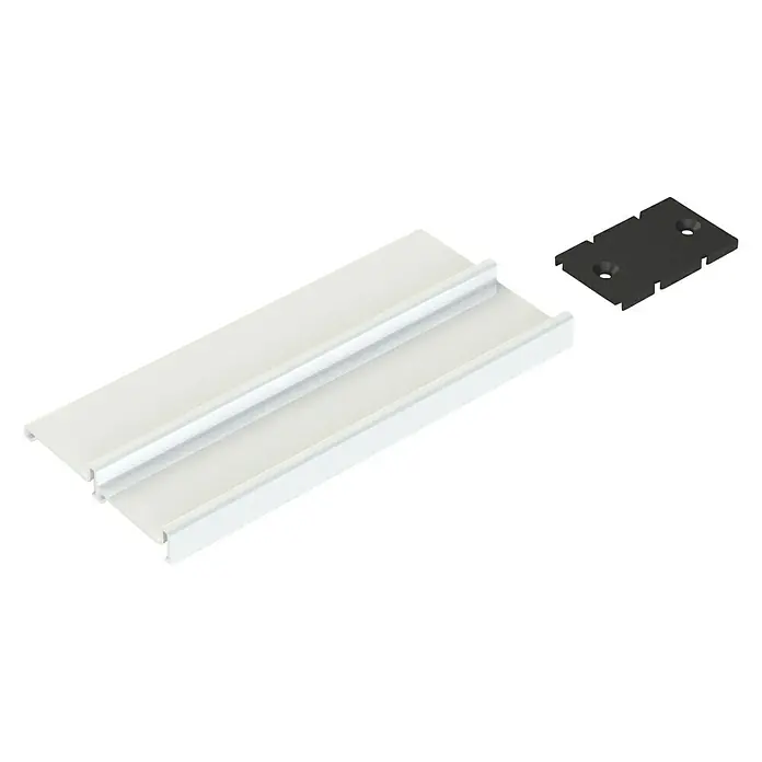 Herrajes para puerta corredera de armario - Largo: 2.800 mm, Blanco, 2 uds. - Vista angular
