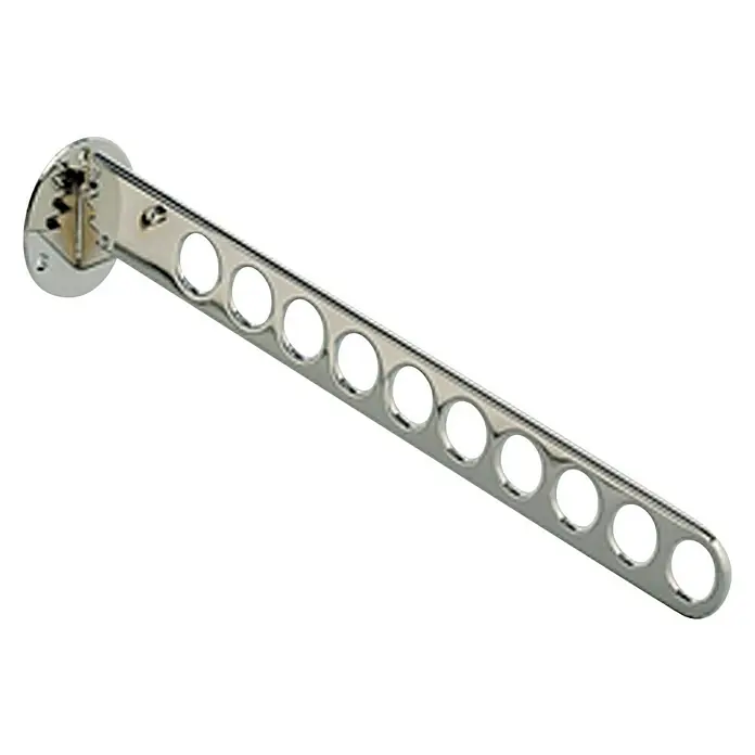Perchero para cinturones y corbatas - Largo: 280 mm, Cromado, Abatible - Vista angular